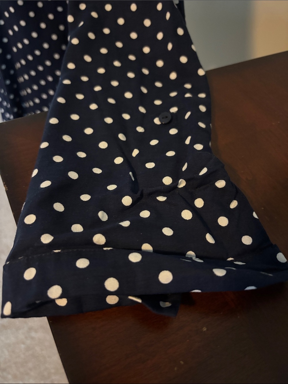 DIVIDED Polka Dot Navy Button-Up Blouse - Classic and Casual. Women’s 4. EUC - Picture 5 of 10